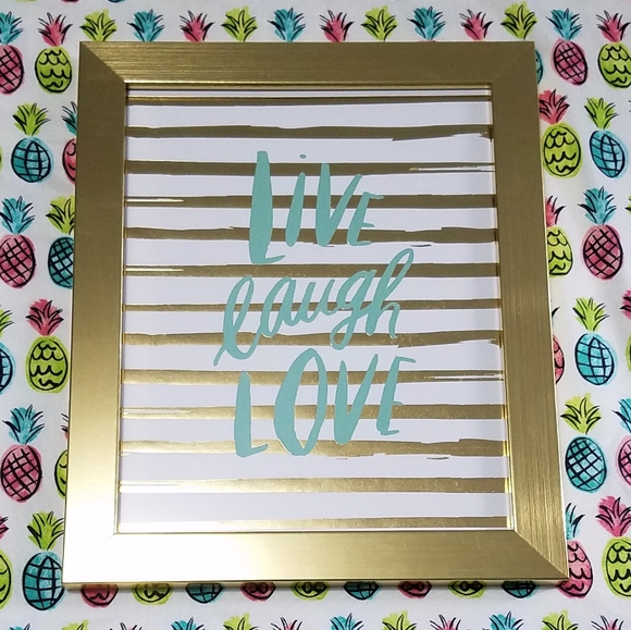 NWT gold framed Live Laugh Love wall art, 8"x10" - Picture 6 of 6